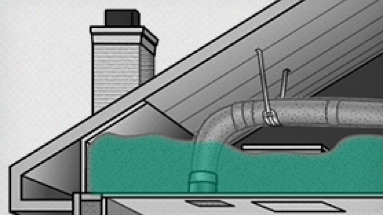 Illustration of attic insulation.