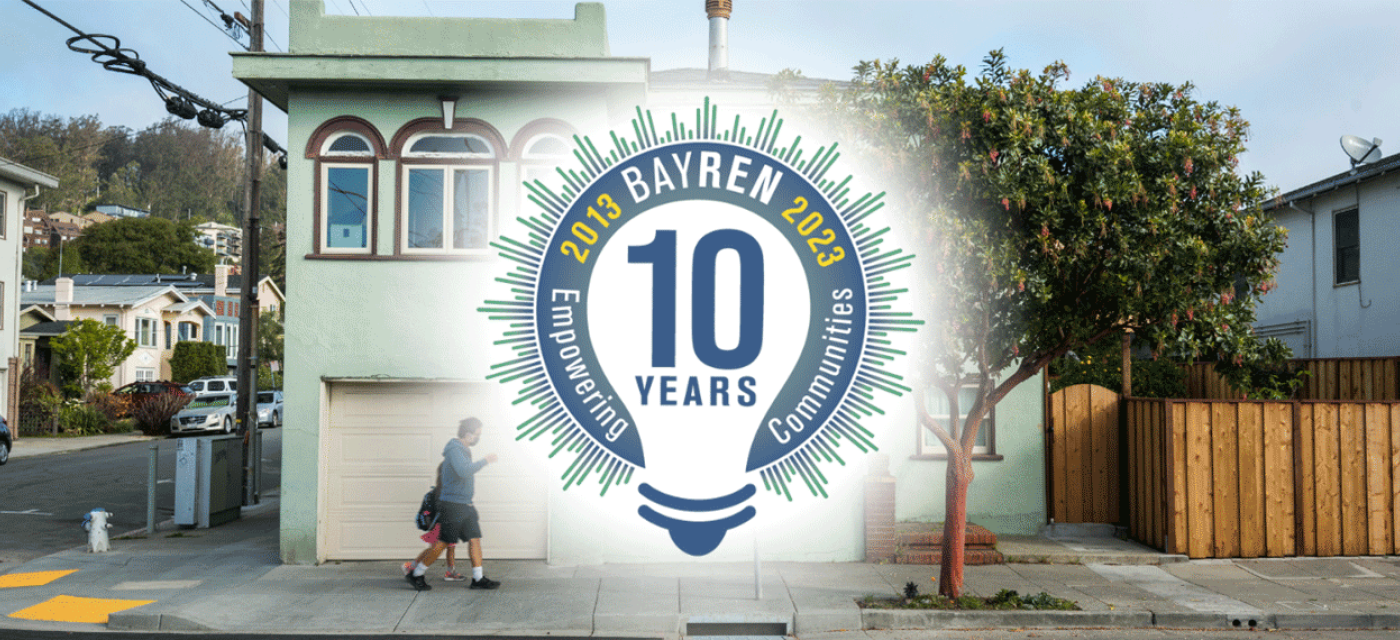 dad with daughter walking in san francisco with 10 yr logo